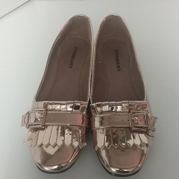 Justfabulous women's size 8 rose gold mirror like finish slip-on shoes - Picture 2 of 8